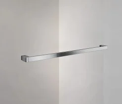GRAND VERRE Paroi de douche avec porte-serviette 80x200 en verre clair profilé mural et barre de maintien chromés