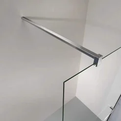GRAND VERRE Paroi de douche avec porte-serviette 80x200 en verre clair profilé mural et barre de maintien chromés