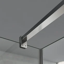 GRAND VERRE paroi de douche avec retour pivotant 60+30 cm hauteur 200 cm avec barre de fixation 90cm en chromé