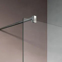 GRAND VERRE Paroi de douche 50x200 avec profilé et barre de maintien chromés avec panneau de verre anticalcaire