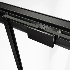 GRAND VERRE Porte de douche coulissante 120x 195 à amortisseurs en verre clair 8mm avec cadre noir mat
