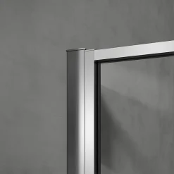 GRAND VERRE Porte de douche pivotante 100x190 à ouverture intérieure et extérieure profilé chromé