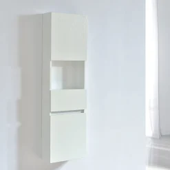 Grande armoire de rangement ESSENTIEL hauteur 120 cm melamine blanc