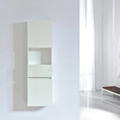 Grande armoire de rangement ESSENTIEL hauteur 120 cm melamine blanc