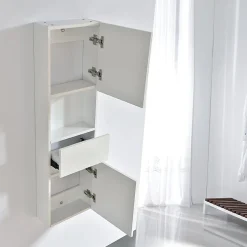 Grande armoire de rangement ESSENTIEL hauteur 120 cm melamine blanc