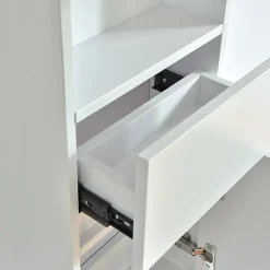 Grande armoire de rangement ESSENTIEL hauteur 120 cm melamine blanc