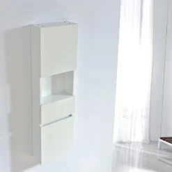 Grande armoire de rangement ESSENTIEL hauteur 120 cm melamine blanc