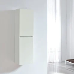 Grande armoire de rangement LINEA hauteur 120 cm melamine blanc