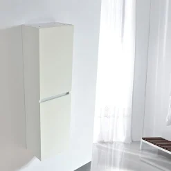 Grande armoire de rangement LINEA hauteur 120 cm melamine blanc