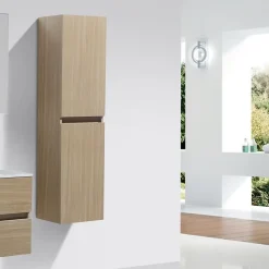 Grande armoire de rangement SIENA hauteur 150 cm chêne clair