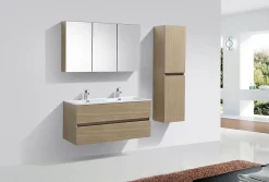 Grande armoire de rangement SIENA hauteur 150 cm chêne clair