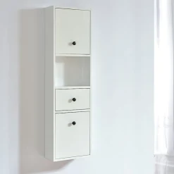 Grande armoire de rangement ARMARIA finition melamine blanc 120 cm