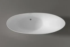 Grande Baignoire îlot sabot ovale design acrylique pour salle de bain - Blanc brillant - 190x80x83cm - Garantie 5 ans - SOPHIE