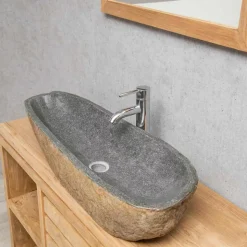 Grande vasque en galet de rivière 80cm