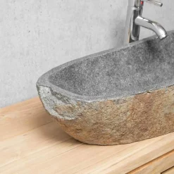 Grande vasque en galet de rivière 80cm