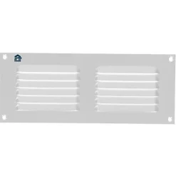 Grille à persienne 436 largeur 250mm hauteur 100mm époxy blanc RAL 9010 - RENSON - 10867