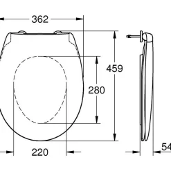 GROHE Bau céramique abattant frein de chute