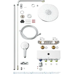 GROHE Colonne de douche XXL thermostatique Euphoria SmartControl System 310 Blanc/chromé 26507LS0