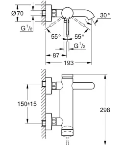 Grohe Essence Mitigeur monocommande 1/2