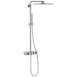 Grohe Euphoria Smartcontrol System 310 Cube Duo, Colonne de douche avec mitigeur thermostatique, Supersteel (26508DC0)