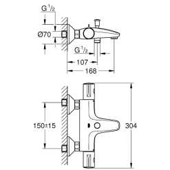GROHE Grohtherm 800 Mitigeur thermostatique Bain/Douche mural 34569000