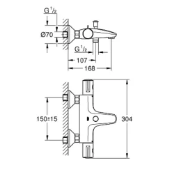 GROHE Grohtherm 800 Mitigeur thermostatique Bain/Douche mural 34569000