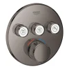 Grohe Grohtherm Smartcontrol, Thermostatique pour installation encastrée 3 sorties, Hard Graphite (29121A00)