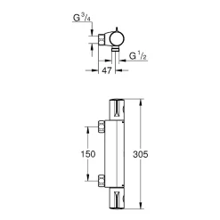 GROHE Mitigeur thermostatique Douche GROTHERM 800 Chromé 34561000
