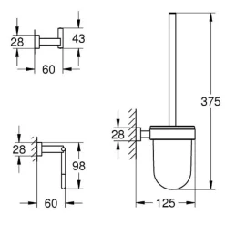 GROHE Pack WC à poser Bau Ceramic quickfix + Accessoires salle de bain Essentials Cube