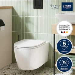 GROHE Pack WC suspendu Start Round caréné sans bride, abattant frein de chute déclipsable