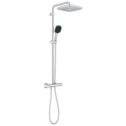 Grohe Quickfix Colonne de douche thermostatique XXL Cube 250 + Douchette 2 jets, Chrome (26696022)