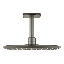 Grohe Rainshower Smartactive 310 Cube Set douche de tête 2 jets et bras plafonnier 142mm, Hard Graphite brossé (26481AL0)