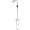 Grohe Vitalio Comfort 250 Colonne de douche avec mitigeur thermostatique + Douche de tête + Douchette 2 jets, chrome (G26696001)