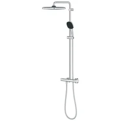 Grohe Vitalio Comfort 250 Colonne de douche avec mitigeur thermostatique + Douche de tête + Douchette 2 jets, chrome (G26696001)