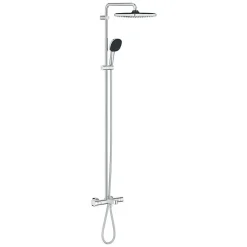 Grohe Vitalio Comfort 250 Colonne de douche avec mitigeur thermostatique + Douche de tête + Douchette 2 jets, chrome (G26984001)