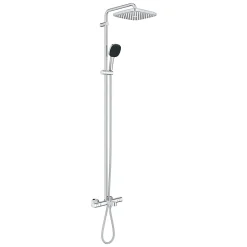 Grohe Vitalio Comfort 250 Colonne de douche avec mitigeur thermostatique + Douche de tête + Douchette 2 jets, chrome (G26984001)