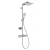Hansgrohe Colonne de douche avec mitigeur thermostatique + Douche de tête Crometta E 240 + Douchette 2 jets + Porte savon