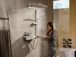 Hansgrohe Douche de tête Raindance E300, 1 jet avec bras de douche, noir mat (26238670)