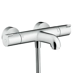 Hansgrohe Ecostat Set Mitigeur thermostatique Bain/douche + Barre de douche Unica + Douchette 2 jets, Chrome