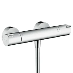 Hansgrohe Ecostat Set Mitigeur thermostatique douche + Douchette à main XXL 105mm 3 jets, flexible douche 160cm, barre 65cm