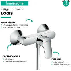 HANSGROHE Ensemble de douche Vario avec mitigeur mécanique Logis