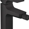 Hansgrohe Metropol Mitigeur bidet poignée manette, bonde Push-Open, Noir mat (32520670)