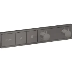 Hansgrohe RainSelect Module thermostatique encastré noir chromé brossé avec 2 fonctions (15380340)