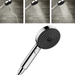 Hansgrohe Vernis Blend Set Mitigeur de douche + Douchette à main XXL 105mm 3 jets + Flexible de douche 125cm, support mural