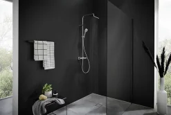 Hansgrohe Vernis Shape Colonne de douche 230 1jet Green 5,7 l/min avec mitigeur thermostatique, Chrome (26319000)