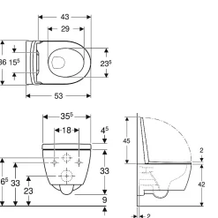 iCon WC suspendu Rimfree avec fixations invisibles, caréné, avec abattant softclose (501.664.00.1)