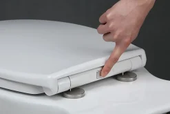 Idevit Abattant WC Ultra mince, à fermeture douce Softclose adaptable sur la plupart des cuvettes, blanc (EASYSLIM44)