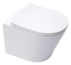 Infinitio WC suspendu sans bride fixations invisibles, Abattant frein de chute, Blanc mat SATINF010RREXPWM
