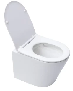 Infinitio WC suspendu sans bride fixations invisibles, Abattant frein de chute, Blanc mat SATINF010RREXPWM