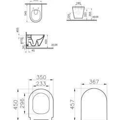 Integra WC sans bride + Abattant avec frein de chute en Duroplast, Noir mat (7041-083-6285)